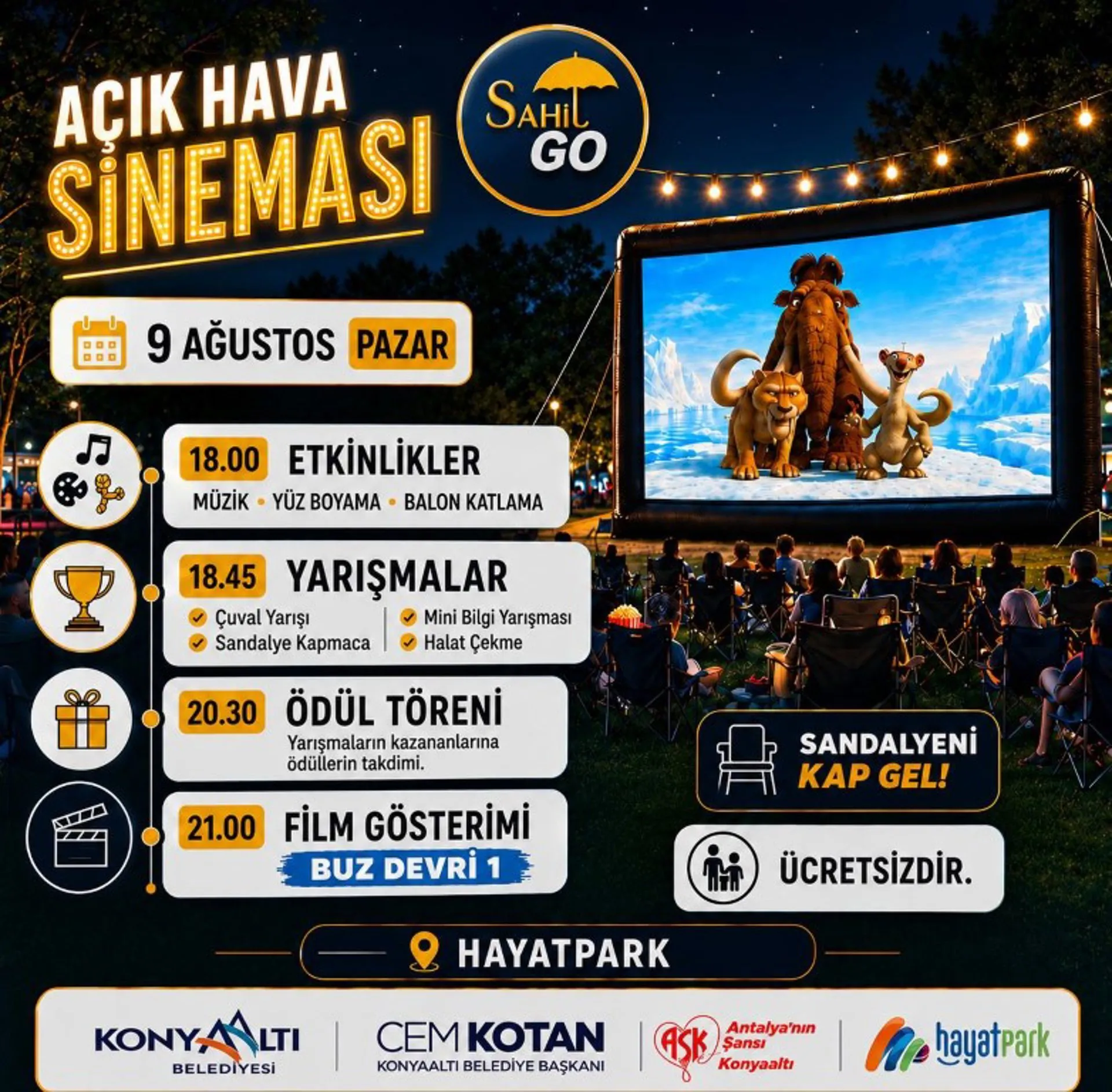Açık hava sineması keyfi HayatPark’ta yaşanacak