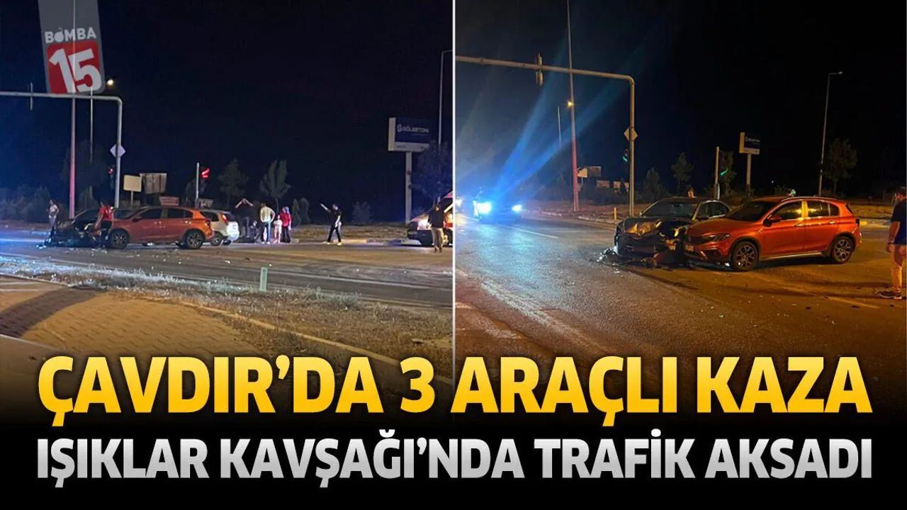 Burdur’un Çavdır İlçesinde 3 Araçlı Trafik Kazası: Işıklar Kavşağı’nda Aksama