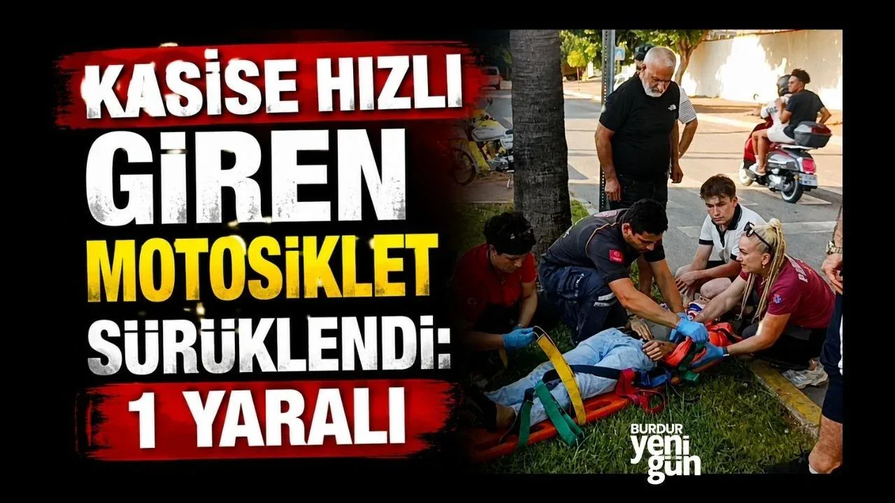 Manavgat’ta Kasise Giren Motosiklet Devrildi: 1 Yaralı