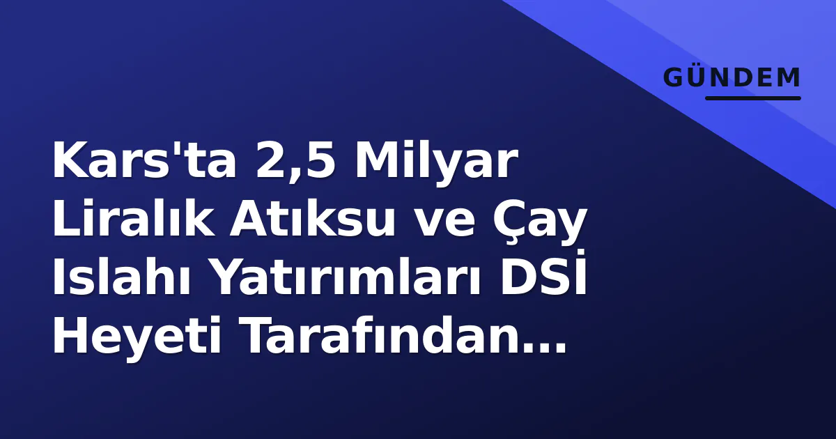 Kars’ta 2,5 Milyar Liralık Atıksu ve Çay Islahı Yatırımları DSİ Heyeti Tarafından Denetlendi