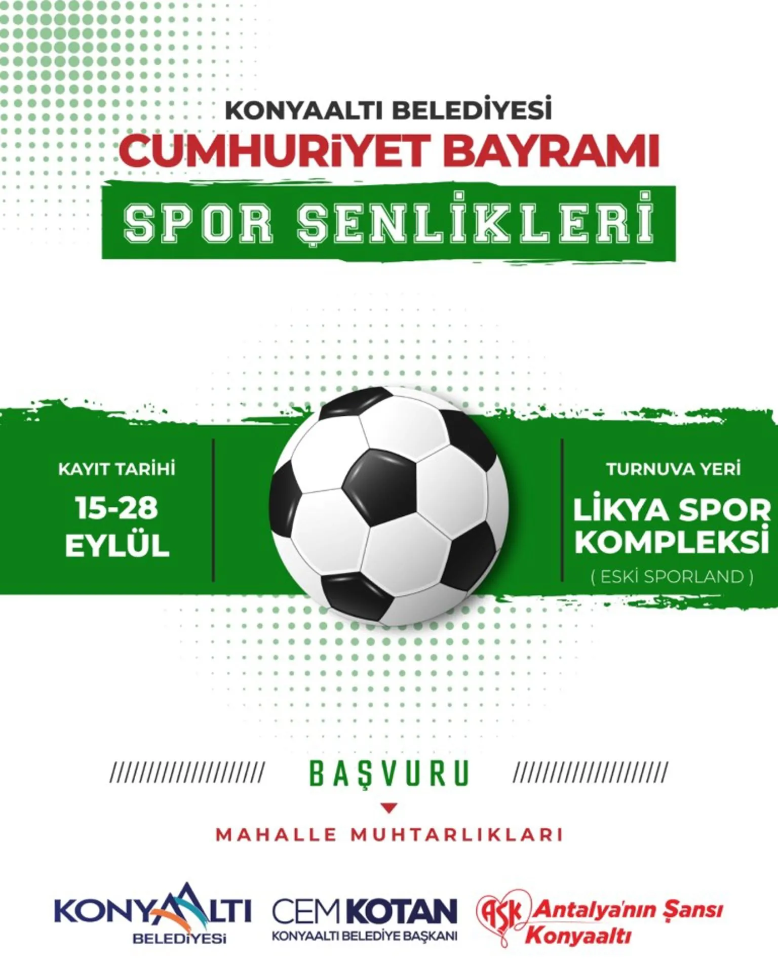 Konyaaltı’nda mahalleler arası futbol turnuvası düzenlenecek